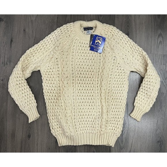 Rory Lynch Wool Sweater Hand Loomed Ireland Mens 46 De Lench Irish Vintage - Picture 1 of 9